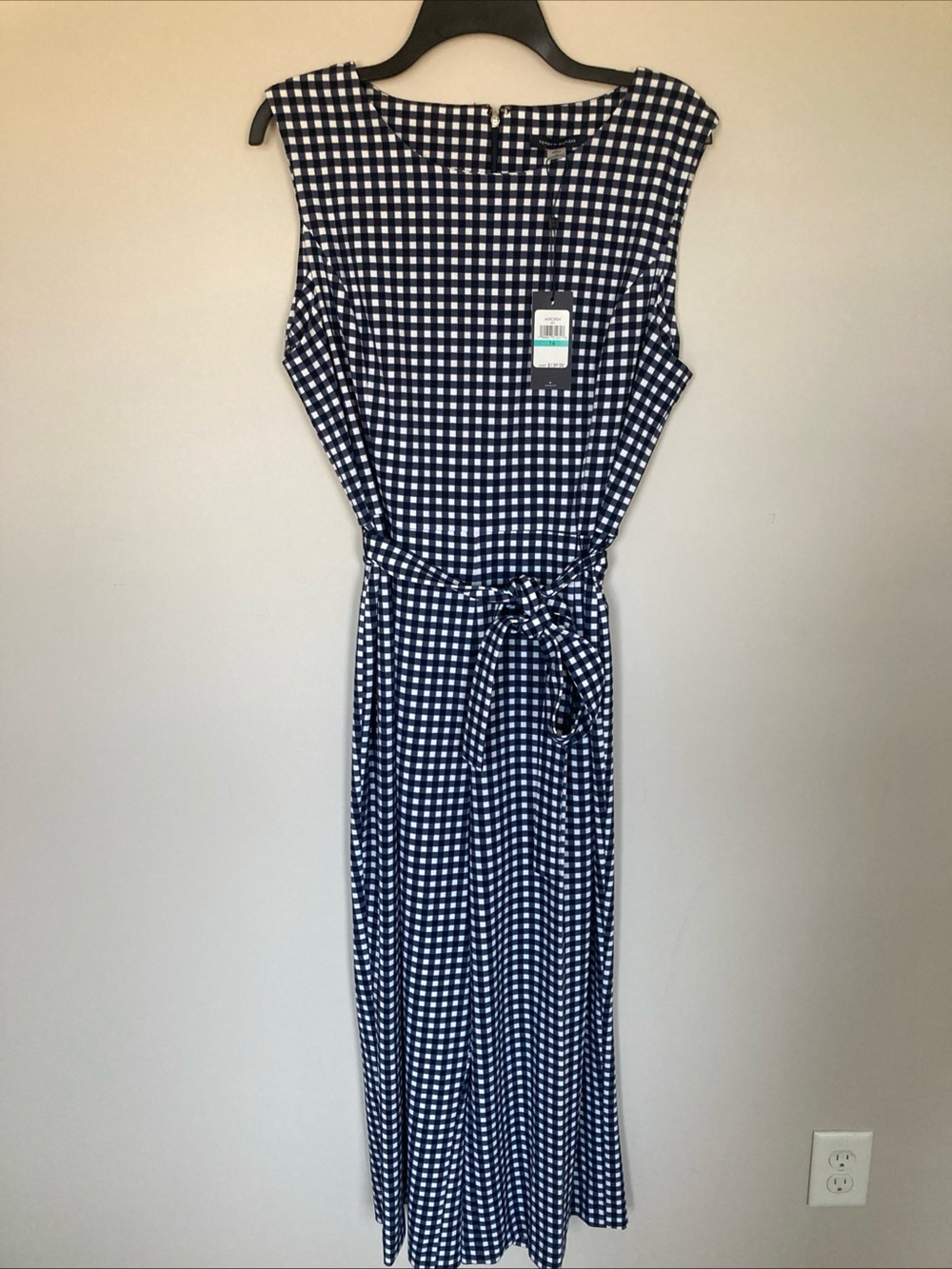 Tommy Hilfiger Navy and White Gingham Jumpsuit